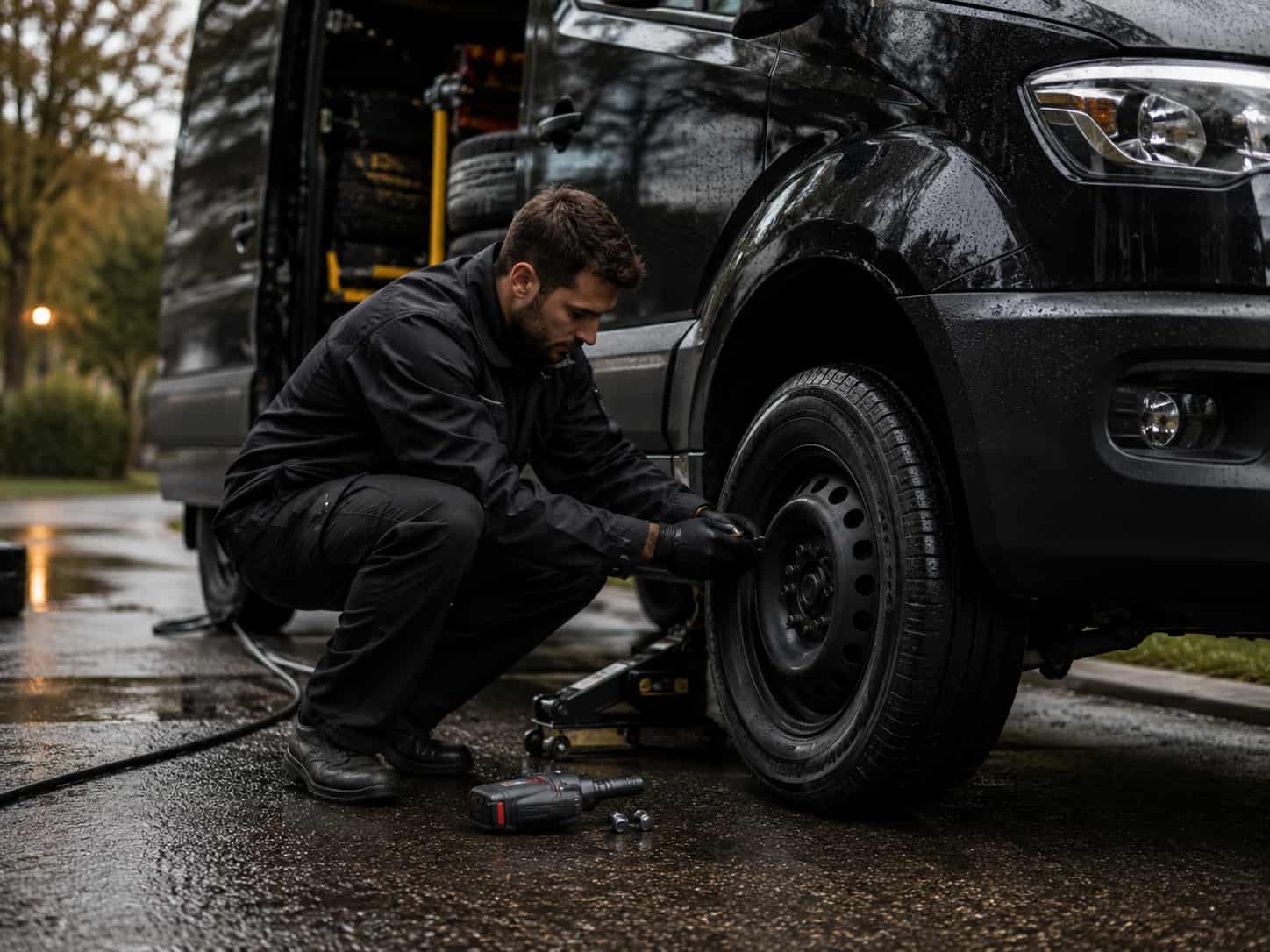 man change tire