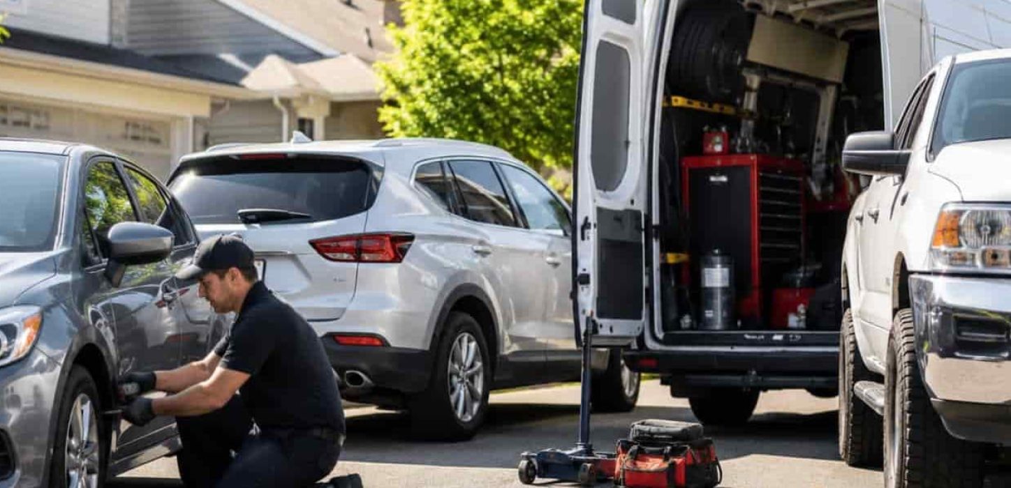 A man repair tire