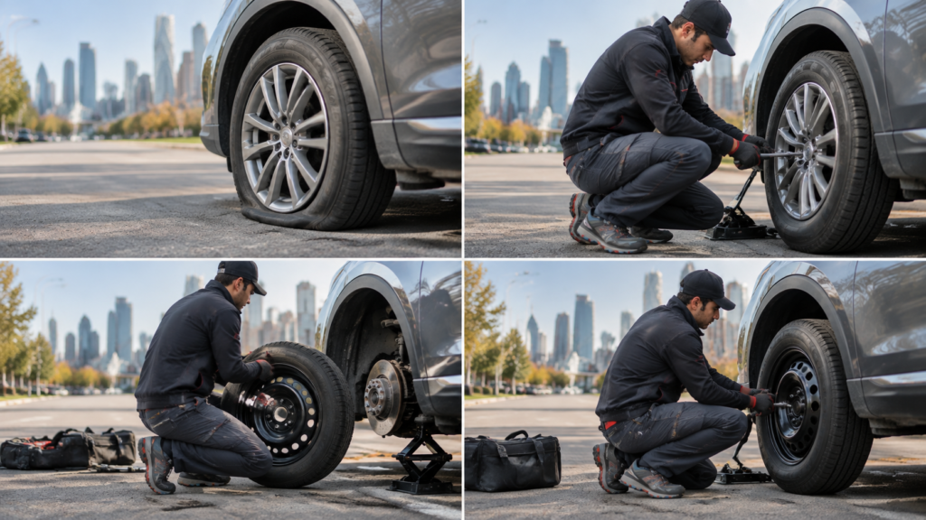 Step-by-step Flat Tire repair