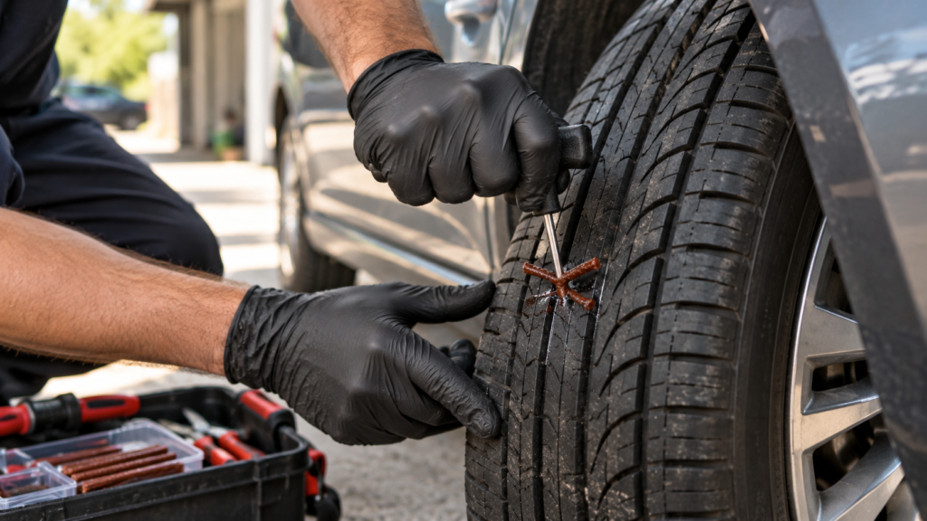 tire plugged